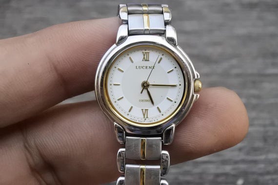 Vintage Seiko Lucent 4N21 0610 Integrated Bracelet Men Quartz