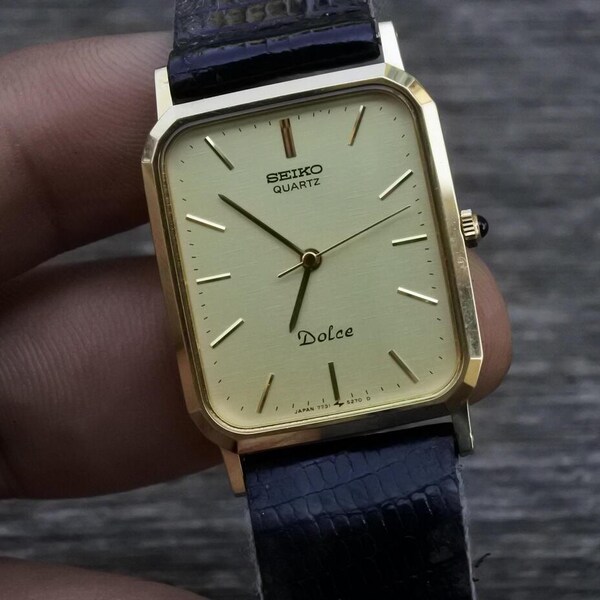 Vintage Seiko Dolce vergulde 30 micron 7731 5240 jurk heren quartz horloge Japan achthoekige vorm 26 mm