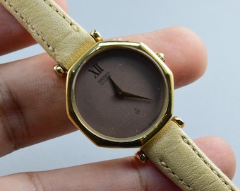 Vintage Seiko Gold Plated 6030 5650 Octagonal Shape Mens Quartz
