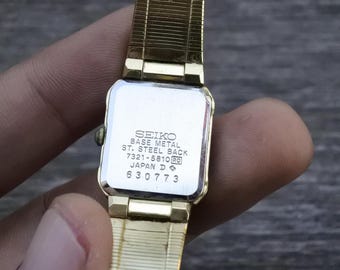 ヴィンテージ セイコー ゴールドメッキ 7321 5810 イエローダイヤル