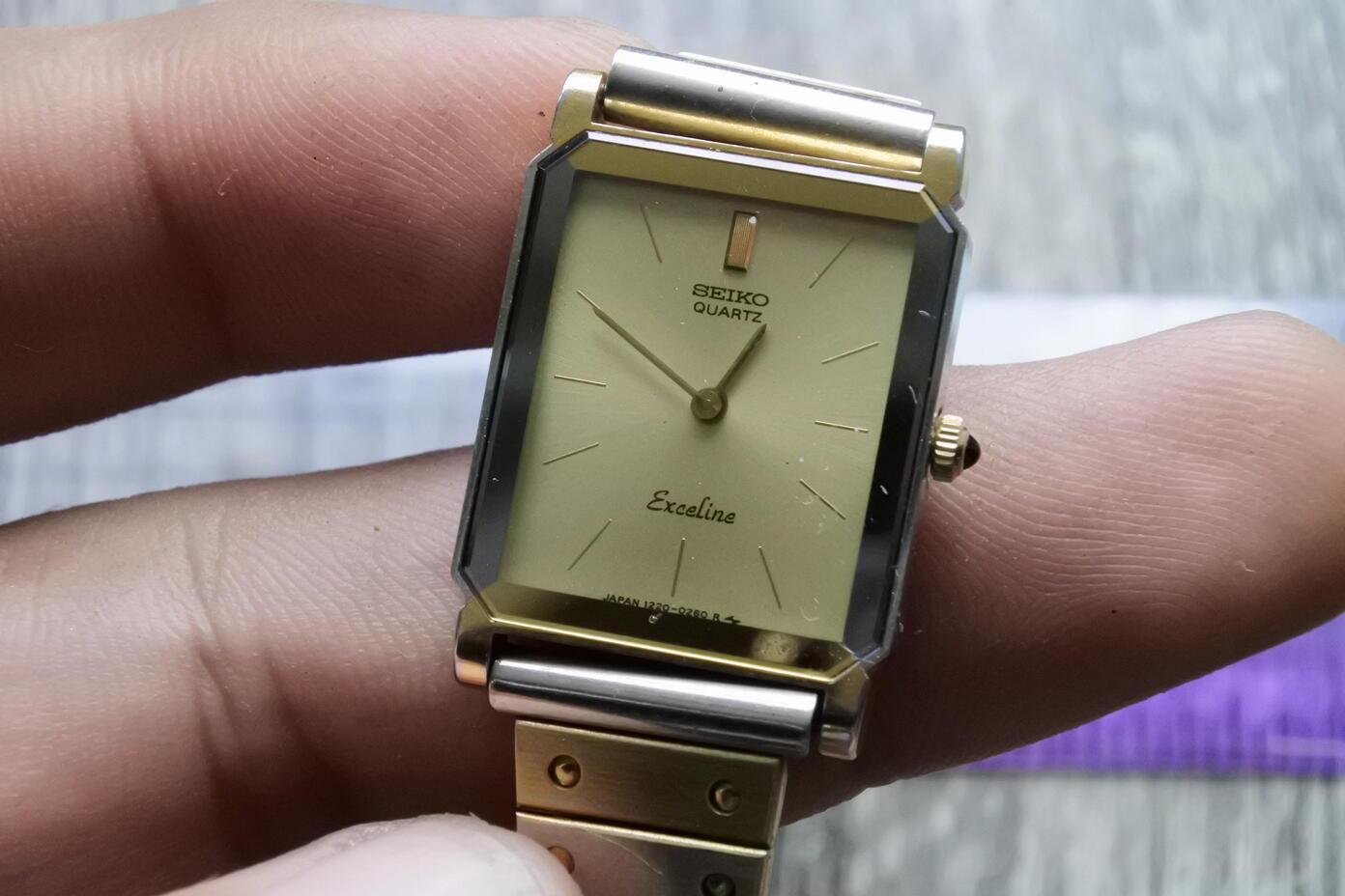 Vintage Seiko Exceline 1220 5090 Lady Quartz Watch Japan Square