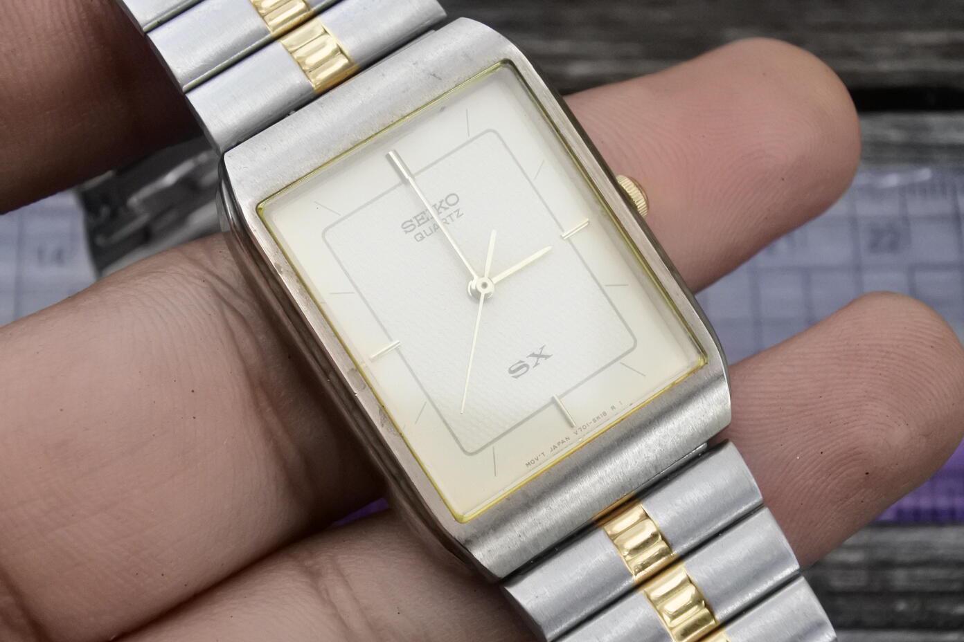 Vintage Seiko Sx V701 5K00 Textured Dial Men Quartz Watch Japan
