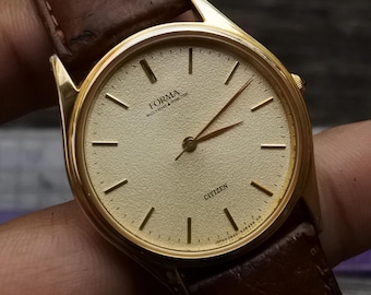 Vintage Seiko 14K Gold Case 2320 5990 Yellow Dial Lady Quartz