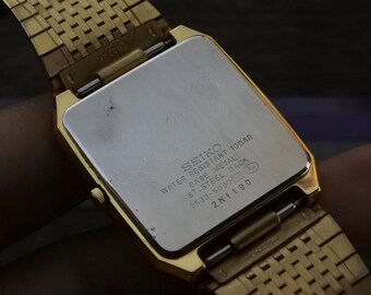 Vintage Seiko Spirit 9533 5030 Yellow Dial Men Quartz Watch Japan