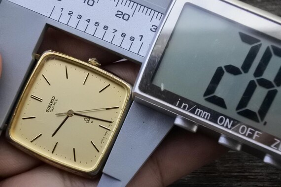 Vintage Seiko Gold Plate 7830 5140 Yellow Dial Men Quartz Watch