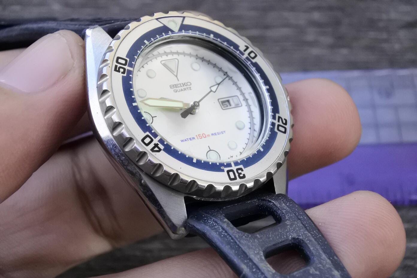 Vintage Seiko Driver 2625 0170 Iridescent Dial Boy Size UNISEX