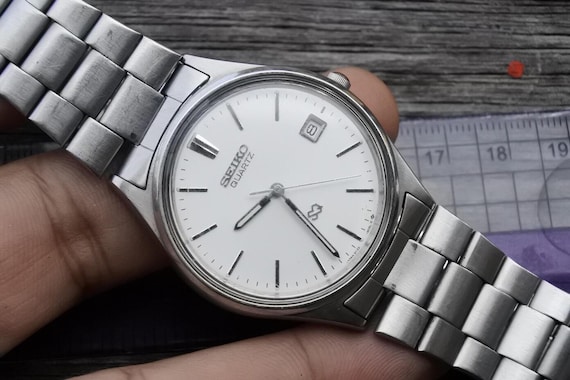 Vintage Seiko SQ 5Y22 8020 White Dial Men Quartz Watch Japan