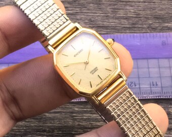 Vintage Citizen Gold Plate 2930 Texture Dial Lady Quartz Watch
