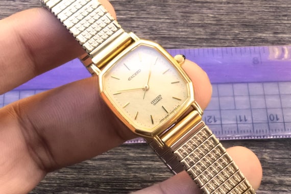 Vintage Citizen Gold Plate 2930 Texture Dial Lady Quartz Watch