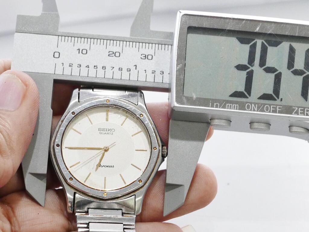 Vintage Seiko Chronos 7731 6000 White Dial Men Quartz Watch Japan