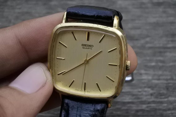 Vintage Seiko Gold Plated 7431 5250 Dress Men Quartz Watch Japan