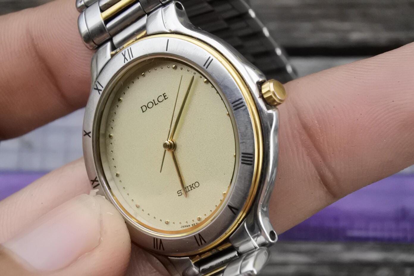 Vintage Seiko Dolce 5E31 6B8A Integrated Bracelet Lady Quartz