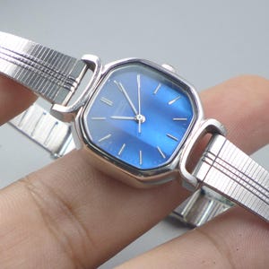 SEIKO アイボリー×ブルーダイヤルの掛時計 70s ミッドセンチュリー