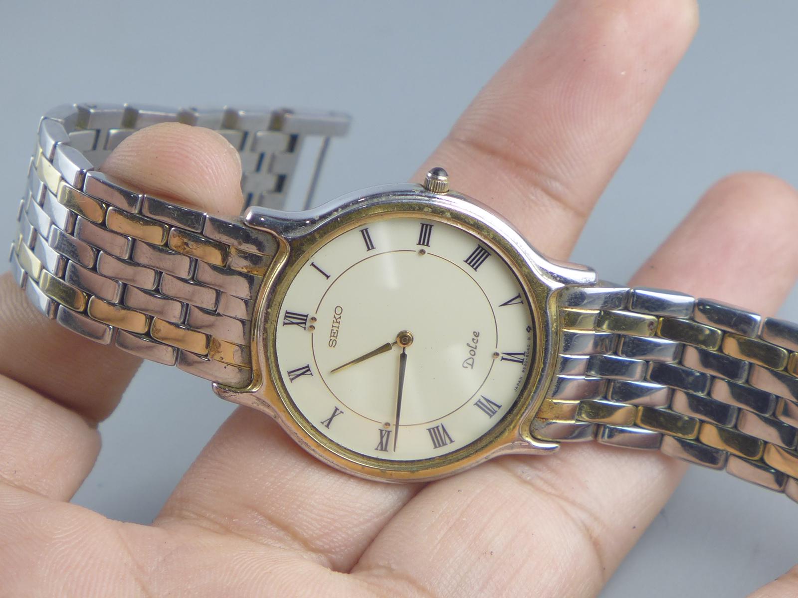 Vintage Seiko Dolce 9530 6040 Creamy Dial Men Quartz Watch Japan 