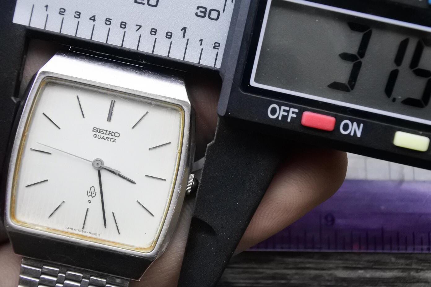 Vintage Seiko 7830 5080 Textured Dial Men Quartz Watch Japan 