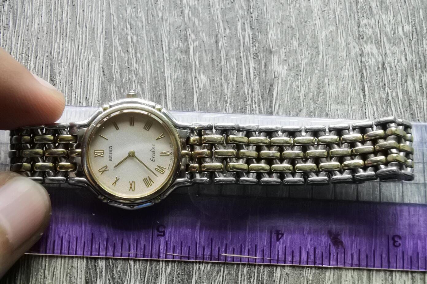 Vintage Seiko Exceline 7320 0410 Integrated Bracelet Lady Quartz