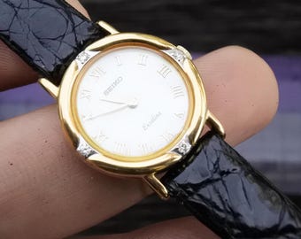 Vintage Seiko Exceline 7320 6520 Roman Numeral Dial Lady
