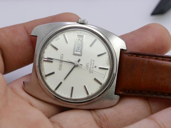 【稼働】SEIKO LORDMATIC 5606-7130 純正ベルト Vintage Seiko Lordmatic LM 5606 7130 White Dial Men Automatic
