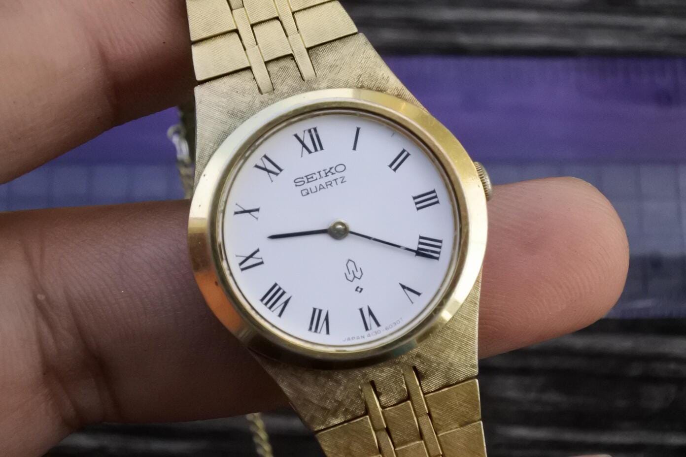 Vintage Seiko Gold Plated 4130 6020 Roman Numeral Dial Lady