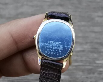 SEIKO エクセリーヌ 7321-5010 GP クォーツ オーバル 腕時計 Vintage Seiko Exceline Gold Plated 7321 5010 Textured Dial