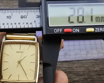 Vintage Seiko Gold Plated 9021 5340 Yellow Dial Men Quartz Watch