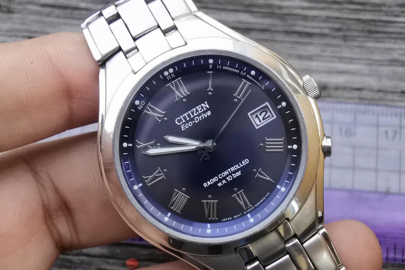 Vintage Citizen ECO Drive Radio Control Roman Numeral Dial Men