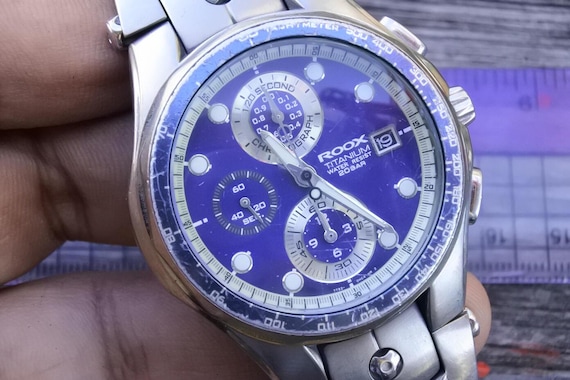 Vintage Alba Roox Titanium Chronograph 7T92 0FZ0 Men Quartz Watch