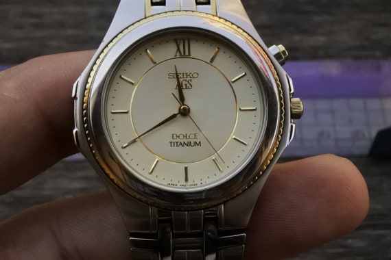ヴィンテージ セイコー ドルチェ AGS チタン 4M21 0010 メンズ