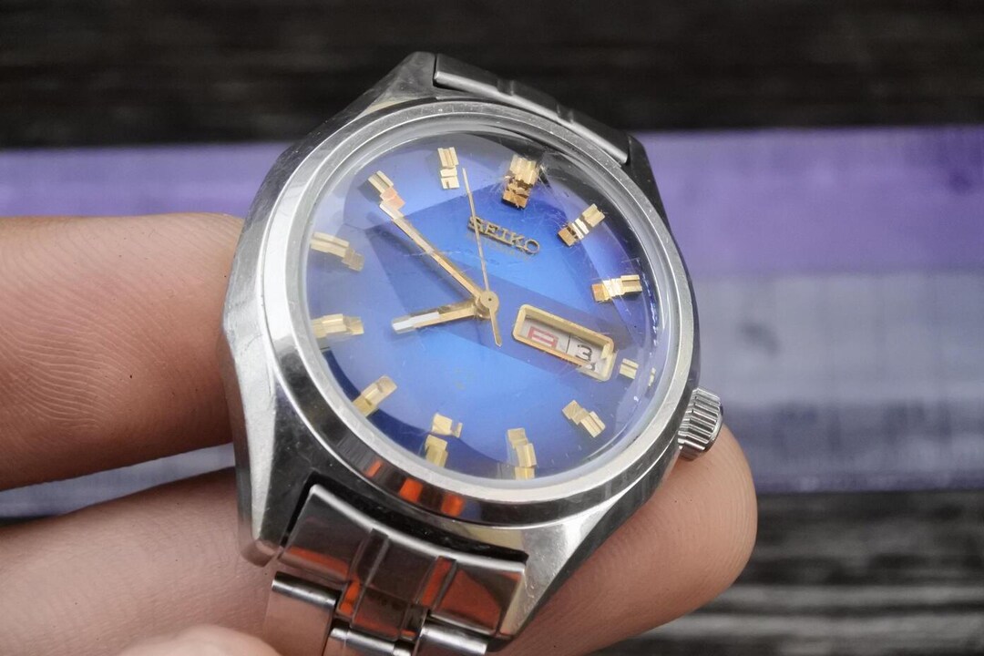 Vintage Year 1968 Seiko 2206 0370 Blue Dial Lady Automatic Japan
