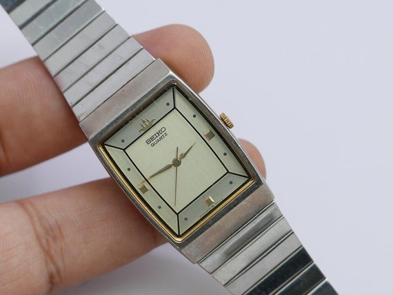 Vintage Seiko 8Y21 5080 Yellow Dial Lady Quartz Watch Japan Square
