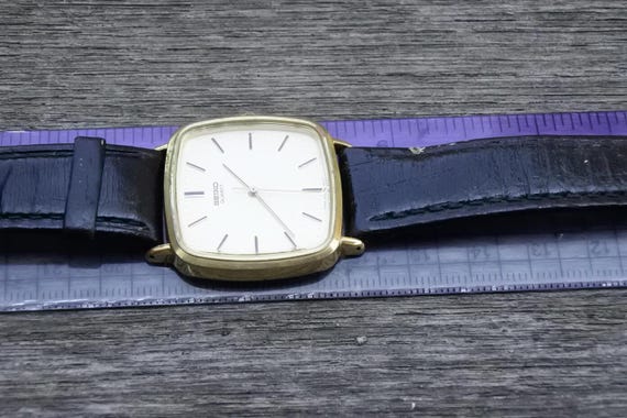 Vintage Seiko Gold Plated 7431 5250 Dress Men Quartz Watch Japan