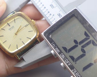 Vintage Seiko Gold Plate 5931 5480 Textured Dial Men Quartz Watch