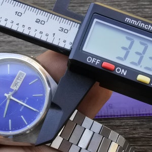Vintage Ricoh Riquartz KANJI DATE Blue Dial Men  Quartz Watch Japan Round Shape 38mm