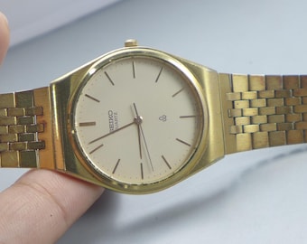 Vintage Seiko 6030 5090 Integrated Bracelet Men Quartz Watch Japan