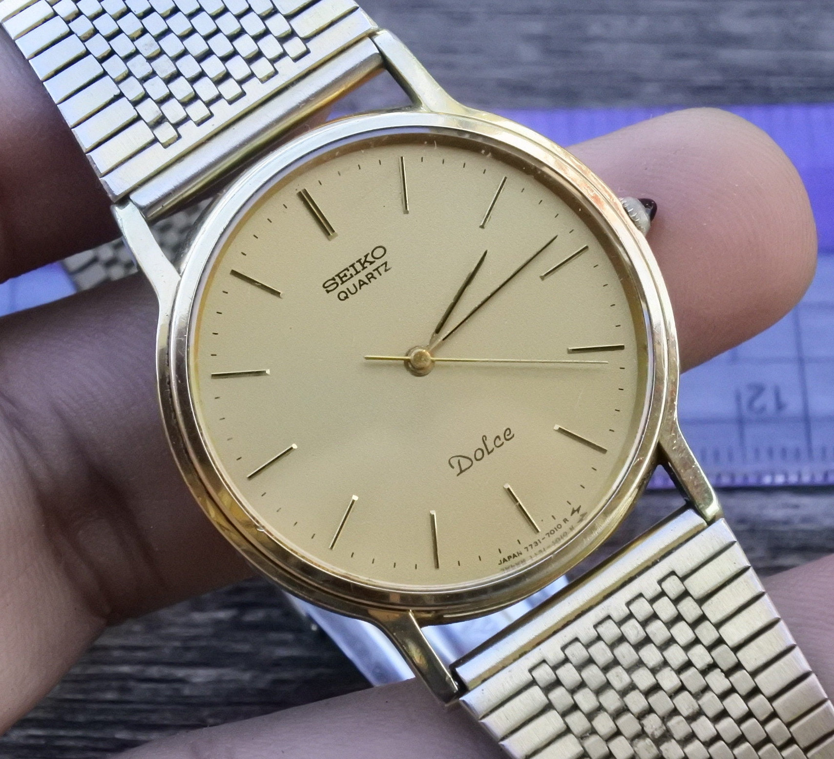 SEIKO Dolce 7731-7010クォーツ腕時計 ゴールドカラー新品電池 SEIKO Dolce 7731-7010クォーツ腕時計 ゴールドカラー新品電池