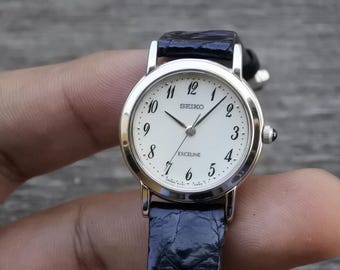 Vintage Seiko Exceline 4J41 0A40 Dress Watch Lady Quartz Watch Japan Round Shape 25mm Etsy