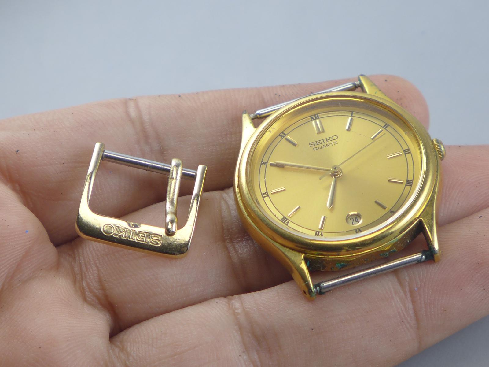 Vintage Seiko V722 6B20 Golden Dial Men Quartz Watch Japan JDM