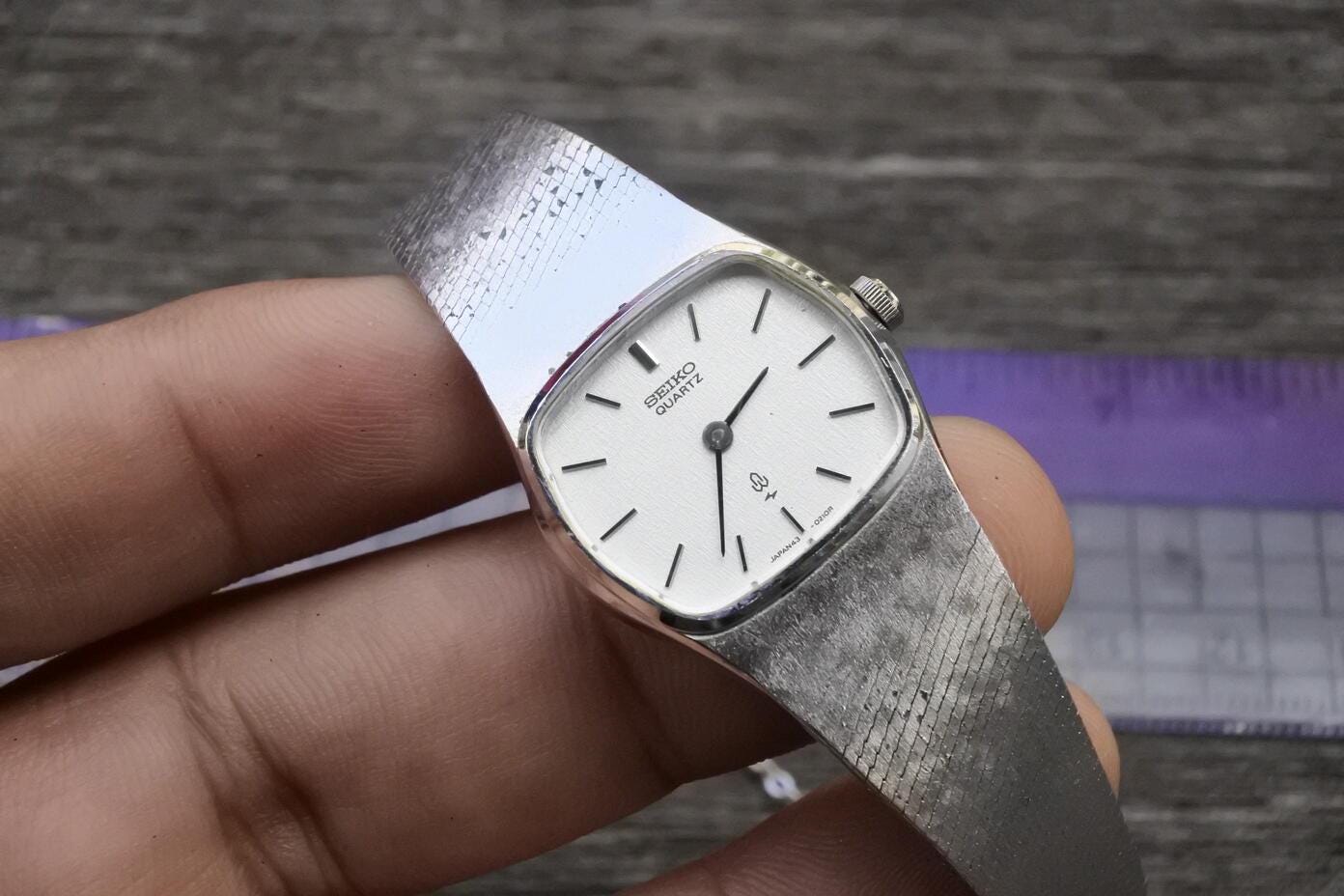 Vintage Seiko Gold Plated 43 3120 Integrated Bracelet Lady Quartz