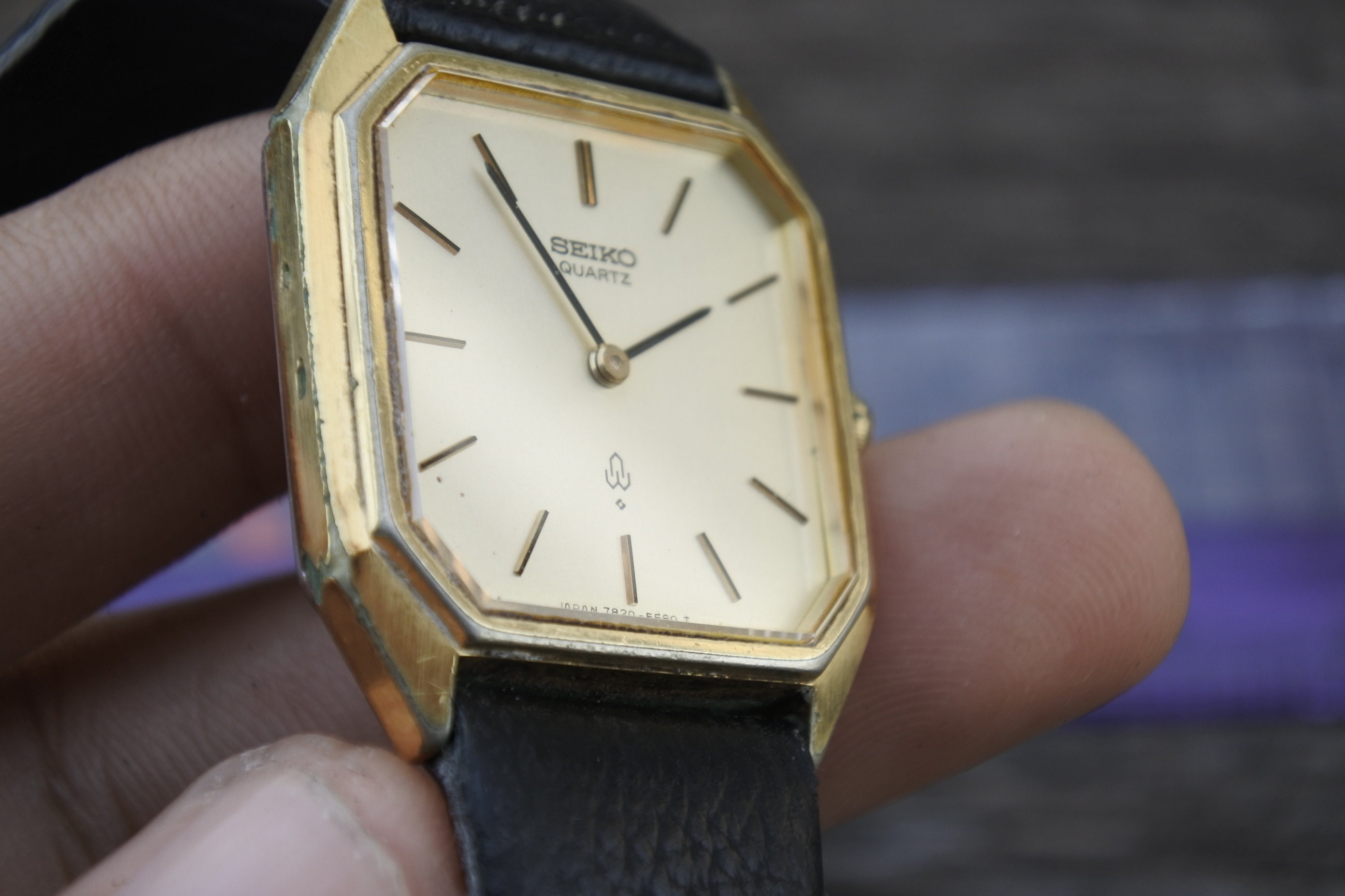 Vintage Seiko Gold Plated 7820 5440 Dress Watch Men Quartz
