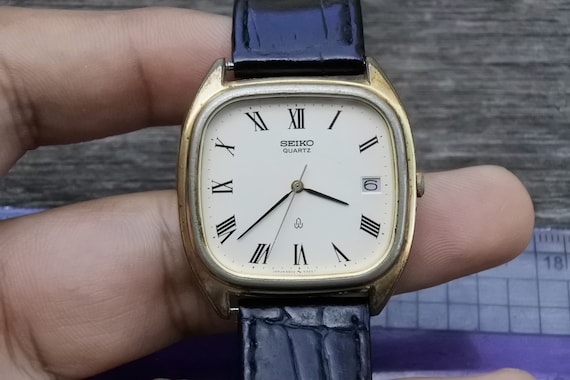 ヴィンテージ SEIKO 6020-5190 ゴールド文字盤 タンク 1980年 Vintage Seiko Gold Plated 5932 5190 Roman Numeral Dial Men Quartz