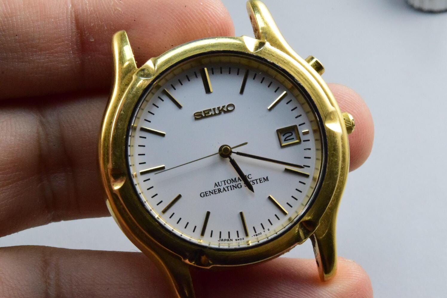 ソーラーセイジ60 Vintage Seiko Automatic Generating System 5M22 7A60 White Dial Men