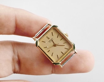 Vintage Seiko Gold Plated 1320 5140 Yellow Dial Lady Quartz Watch
