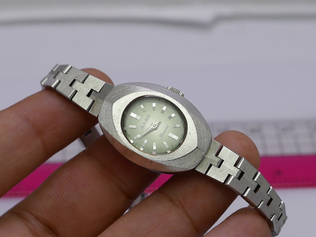 Vintage Rado Bernina Green Dial Lady Hand Winding Watch Swiss Made