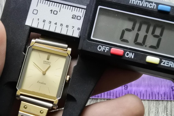 超美品 SEIKO Exceline 1220-5090 ゴールド文字盤 タンク Vintage Seiko Exceline 1220 5090 Lady Quartz Watch Japan Square