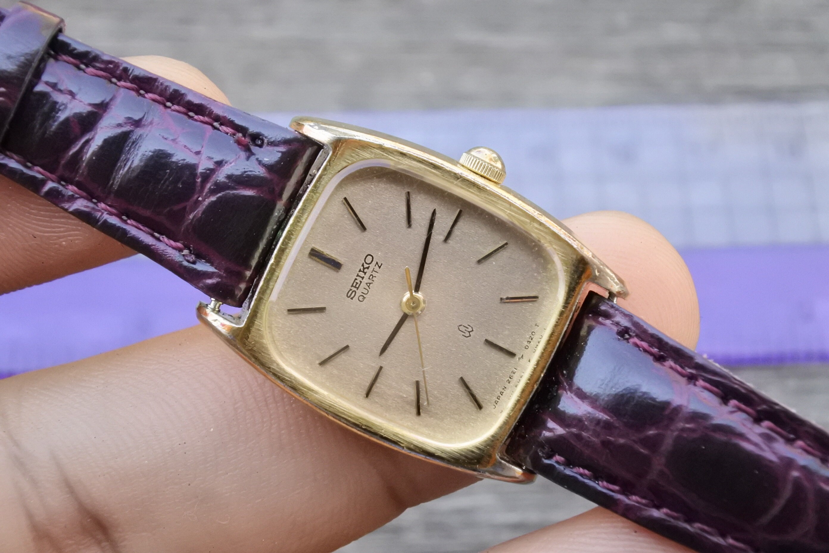 Vintage Seiko Gold Plated 2621 5220 Yellow Dial Lady Quartz Vintage Seiko Gold Plated 2621 5220 Yellow Dial Lady Quartz