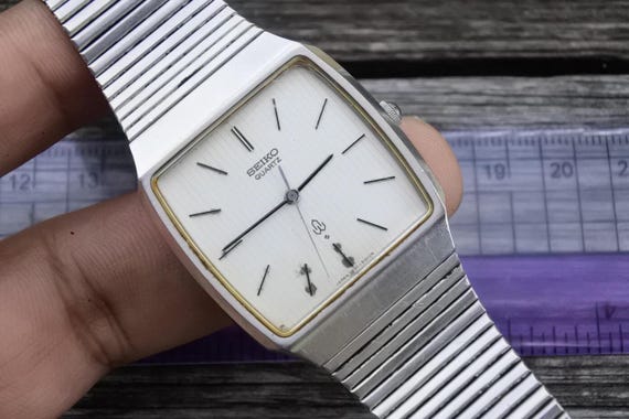 Vintage Seiko Sx 7830 5080 White Dial Men Quartz Watch Japan