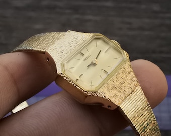 SEIKO セイコー Exceline 7320-6520 クォーツ 腕時計 Vintage Seiko Exceline 7320 6520 Roman Numeral Dial Lady