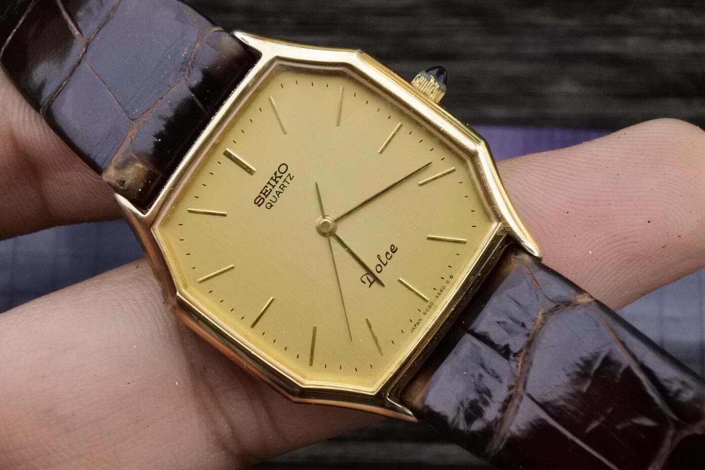Vintage Seiko Dolce Gold Plated 30 Microns 6030 5500 Men Quartz