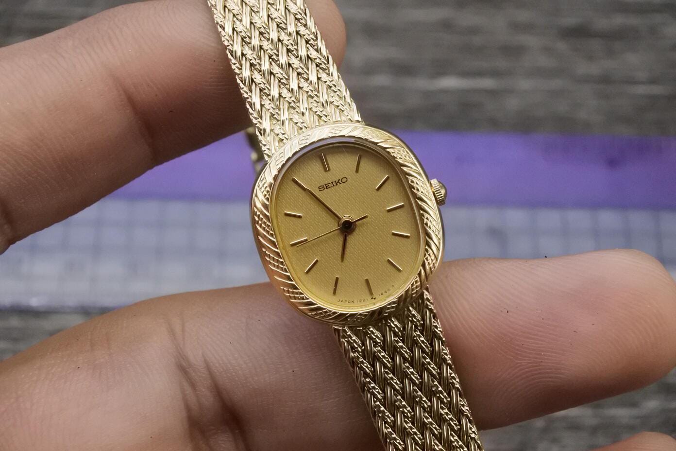 SEIKO セイコー 1221-5920 レディース クォーツ 腕時計 稼働品 Vintage Seiko Gold Plated 1221 5920 Integrated Bracelet Lady