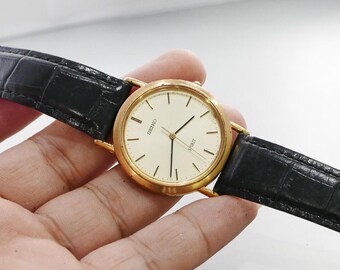 Vintage Seiko Spirit 5E21 5B50 Textured Dial Men Quartz Watch